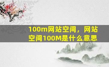 100m网站空间，网站空间100M是什么意思