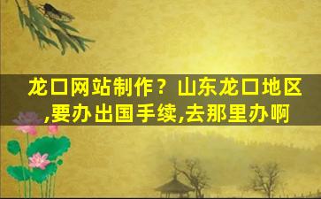 龙口网站制作？山东龙口地区,要办出国手续,去那里办啊